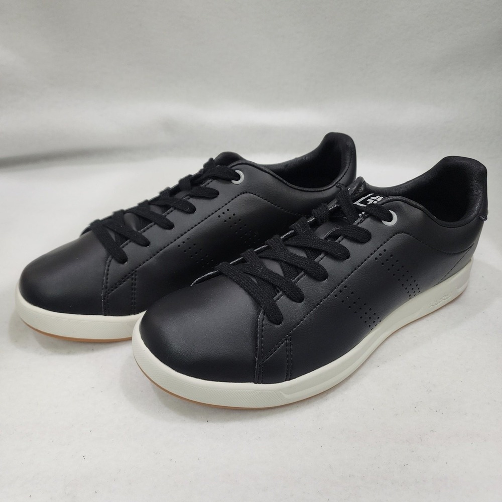 Kuru Cloud Sneakers Womens 9 Black Faux Leather Low Top Lace Top Athletic Shoes